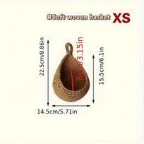 Rankomis austas sieninis vaisių daržovių krepšys, lašo formos krepšys augalams, virtuvės stalo sieninis pakabinamas laikymo krepšys konteineris brown