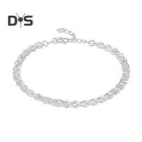 Women Bracelet Hollow Out Adjustable Length Retro Style Silver Plated Anti-rust Prom Daily Dating Wrist Chain Lady Jewelry Birthday Present sidabras
