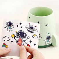 Multifunctional Kawaii Pen Holder Brush Pot Pencil Case Children Student Desktop Stationery Organizer Office Supplies Storage beige
