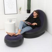Nešiojama lauko kūno rengyba, pripučiama patogi sofa, paprasta išpūsti tamsiai mėlyna spalva