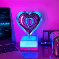 NAUJA maža stalinė lempa 3D stereo besisukanti atmosferinė lempa metalinė vėjo suktukas vidaus lovos lempa RGB LED nakties lemputė gimtadienio dovana blue