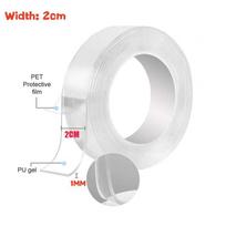 Multifunctional Double Sided Adhesive Tape Waterproof Reusable Wall Stickers Transparent Strong Sticky Glue 5M/3M Monsters Tapes 1 meter*1mm white