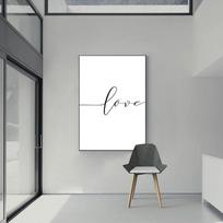 Skandinaviškas romantiškos meilės meno plakatas minimalistinis juodai baltas raidžių aliejinis paveikslas svetainė miegamasis namų dekoravimas freska Be rėmo 21*30cm No Frame
