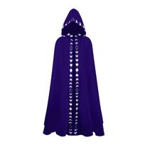 Moterisks su gobtuvu apsiaustas Palto vienspalvis atmosferos apsiaustas Cosplay kostiumo striukė S violetinė