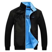 Men's Plus Size Casual Zipper Jacket Loose Printed Letter Jacket Spring Standing Collar Jacket 5XL black