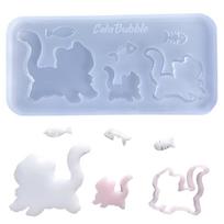 Versatile Silicone Mold Clay Food Molds Animal Shaped Silicone Drip Glue Moulds Suitable for Crafting and Accessories gray