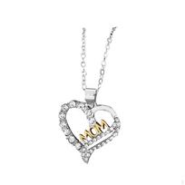 Mother Love Heart Pendant Necklace,Women Necklace Decor Celebrations,Jewelry Chain Mother's Day Gift white