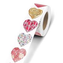 500Pcs Color Valentine'S Day Heart Sticker Birthday Gift Packaging Seal Sticker Party Invitation Decor Sticker Baking Label