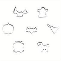 12pcs, Halloween Cookie Cutters, Stainless Steel Candy Mold, Chocolate Cutters Cake Decorating Molds Baking Tools Kitchen Gadgets, Kitchen Accessories 12pcs/set white