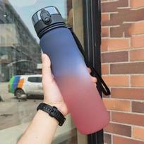 1 pc litro didelės talpos sportinio vandens butelis, nepralaidus spalvotas plastikinis puodelis, lauko kelionių nešiojamas treniruoklių salės kūno rengybos puodas 1000ml
