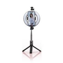RK-02 Įkraunamas 6 colių žiedinis šviestuvas su trikojo stovu mini LED asmenukės lazdelės trikojo užpildymo lemputė su nuotolinio valdymo pultu 92cm&6 inch juoda