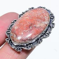 Natural Leopard Skin Jasper Gemstone 925 Sterling Silver Ring Size 9 C6i37