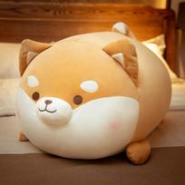 Cute Fat Shiba Inu Plush Toys Cartoon Animal Pillow Lovely Dog Dolls Stuffed Soft Cushion Kawaii Gift for Baby 35cm white