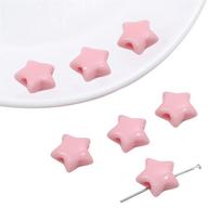 Acrylic Beads Charms Solid Colored Pentagram Beads For DIY 500g 15mm 500g rožinė
