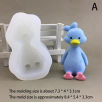 3D mielas animacinių filmukų anties silikono formelės pasidaryk pats kvapioji žvakių gipso muilo dervos forma Rankų darbo kepimo šokoladinio pyrago forma gray