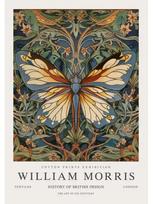 Vintage William Morris Exhibition Butterfly Moon, Stars 5DDIY Diamond Painting Art  Painting Photos Living Room Home Decoration Full Round 20x30CM beige