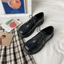 Japanese School Uniform shoes Jk Student Shoes Girls Women Kawaii Lolita Soft Girl Round Toe lolita Platform Mary Jane Shoes 35 black