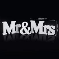 3Pcs/set Mr & Mrs White Letter Wooden Sign for Rustic Wedding Decoration Favor Married Party Table Ornaments Photo Props Gift 1set