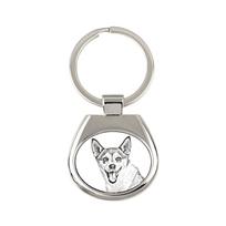 Norvegų lundehundas, Norsk Lundehund - raktų pakabukas su šunimi, raktų pakabukas su atspaudu, personalizuotas pakabukas iš prekės ženklo Art-Dog sidabras