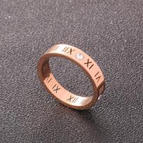 925 Silver Ring Women's Colorless Roman Digital Ring Fashion Jewelry Ornaments Charm Rings For Women 10 gray