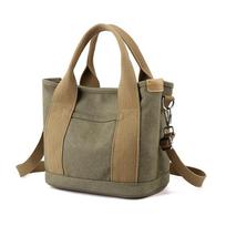 Thickened Canvas Shoulder Portable Messenger Bag Large Capacity Multi-compartment Commuter Bag Going Satchel Bag Length 23cm Width 15cm Height 21cm