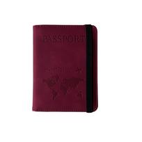 Map Passport Skin Sensitive Pu Color Anti-magnetic Anti-theft Brush Passport Cover Travel Documents Storage Bag
