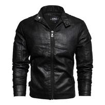 Rudens ir žiemos vyriškas odinis švarkas PU švarkas Slim Fit verslo atsitiktinis vyriškas retro M juoda