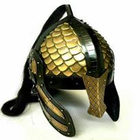 Medieval Greek Corinthian King Spartan Armor Helmet Collectibles Decor brown