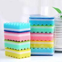 Kempininis šepetėlis Puodo indų valymas Indų plovimas Spalva Mažos bangos šveitimo šluostė Kempinėlė Virtuvės kempinė 10.5*6.8*3.5cm pink
