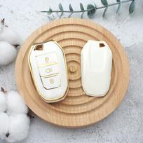 TPU Automobilio Sulankstomo Apverčiamo Raktelio Dėklas Viršelis Peugeot 408 508 301 2008 3008, skirtas Citroen C4 CACTUS C3 C5 C4L Apsauginis Apvalkalas Fob balta