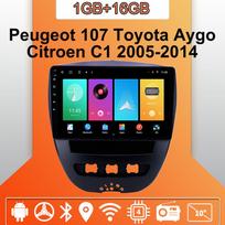 Android Carplay Automobilinis Radijas Peugeot 107 Toyota Aygo Citroen C1 2005-2014 Multimedijos Grotuvas Pagrindinis Įrenginys Stereo GPS Navigacija BT WIFI 2+32GB 1+16GB