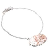 Laguna Lace Agate Gemstone Handmade 925 Sterling Silver Necklace 18  s2s38