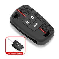 3 mygtukų silikoninis automobilio rakto dangtelis dėklas Chevrolet Cruze Buick Opel Astra Corsa Antara Zafira Meriva Insignia rakto laikiklis black