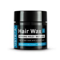 Ustraa Strong Hold Hair Wax For Men- Wet Look - 100g - Non-greasy wax, Easy-to-Wash, Strong Hold, Glossy & Shiny Finish gray