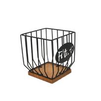 Versatile Fruit Storage Basket Convenient Coffee Pods Organizer Large Capacity Vegetable Baskets for Kitchen Counter NC black