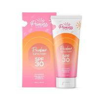 Princess By RENEE Vaivorykštės apsauginis kremas nuo saulės su SPF 30, 50 ml | Apsauga nuo UVA ir UVB spindulių, Lengvas, Švelnus ir Neriebus & Vitamino E aliejus orange