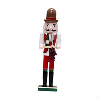 Nutcracker Figurine Wooden Sculpture Collectible Gift Desktop Ornament for Fireplace brown