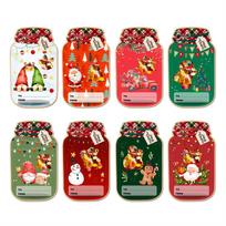 Christmas Party Exchange Cards Set Stylish Masons Jar Shaped Gifts Card Colorful Greeting Card for Holiday Celebration 48