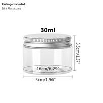 20x Makiažo Kosmetikos Buteliukas Mažas Maisto Aliuminio Indelis Stiklainiai Plastikinis Indelis Kanistrai Prieskoniai Namai Skaidrūs Žolelės Saldainiai 30ml-150ml Kavos Laikymas Su Dangteliais 30ml white