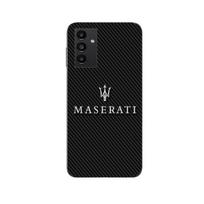 Coque Maniacase pour Samsung Galaxy A04s masertati blanc fond carbonne balta