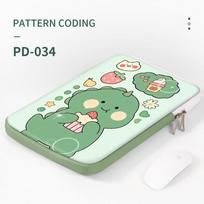 PU Laptop Sleeve Case Dinosaur Cartoon Shockproof Bag13.3 14 15.6 inch For Macbook Hp Dell Lenovo Bag Waterproof Carrying Case 10inch beige
