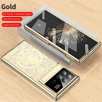 For Xiaomi MIX Fold 3 Case Hinge Mechanical Fashion Plating Transparent Kickstand 360 Full Screen Protector Cover For MIX Fold 4 For MIX Fold 3 black