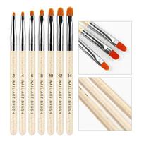 7 Pcs Transparent Rod Manicure Light Therapy Pen Tongue-Shaped Round Head With Glitter Light Therapy Pen Set beige