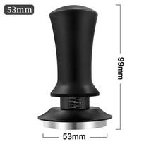 Kavos tamperiai 15 svarų spyruokliniai kavos tamperiai, raibuliuojantys aliuminiai, savaime išsilyginantys espreso kavos puodeliai, 51 mm 53 mm 58 mm black