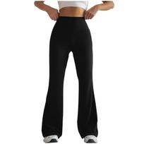 Women's Fashion High Waist Hip Lifting Yoga Sweatpants Flared Wide Leg Pants M juoda