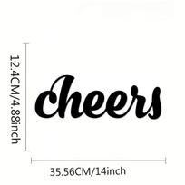 Cheers Métal Bar Mur Signe Décoratif Accent Décor Mur Décor Cuisine Mot Signe,Wall decoration, Wall Sticker, Iron Art Silhouette juoda