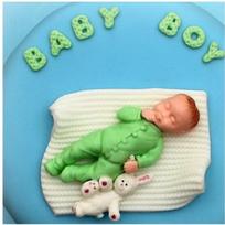 2 vnt 3D berniuko mergaičių lėlės meškiuko silikono torto formelės kūdikių vakarėlio fondant torto dekoravimo įrankiai boy white