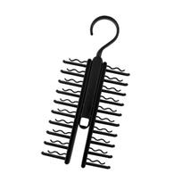Space Saving 20 Slot Tie Organizer Rack Efficient Tie Management Hanger with 20 Position Rack for Clutter Free Closets black