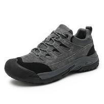 FashionNew Antiskid Man Driving Shoes Leisure Lace-Up Treking Footwear Trainers All-match Men Casual Flats Shock-Absorbing Hiking Shoes 38 pilka spalva