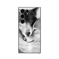 Case - Maniacase - Samsung Galaxy S24 Ultra - Black and white - Soft - Wolf and she-wolf juoda